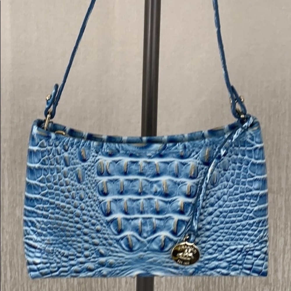 BRAHMIN NWT BLUE LEATHER SHOULDER BAG